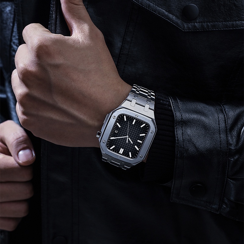 jansin Modification Mod Kit Dây đeo Có Khung Cho apple watch 8 45mm 44mm iwatch series 8 7 6 SE 5 4