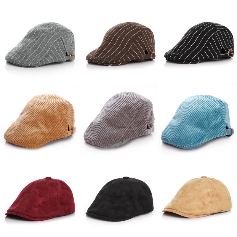 Nón Beret Họa Tiết Sọc Caro Thời Trang Cho Bé