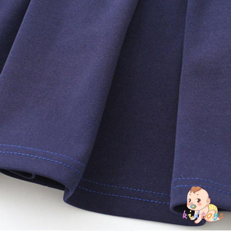 Đầm Công Chúa Giả Hai Lớp Họa Tiết Kẻ Sọc Xinh Xắn Cho Bé Gái