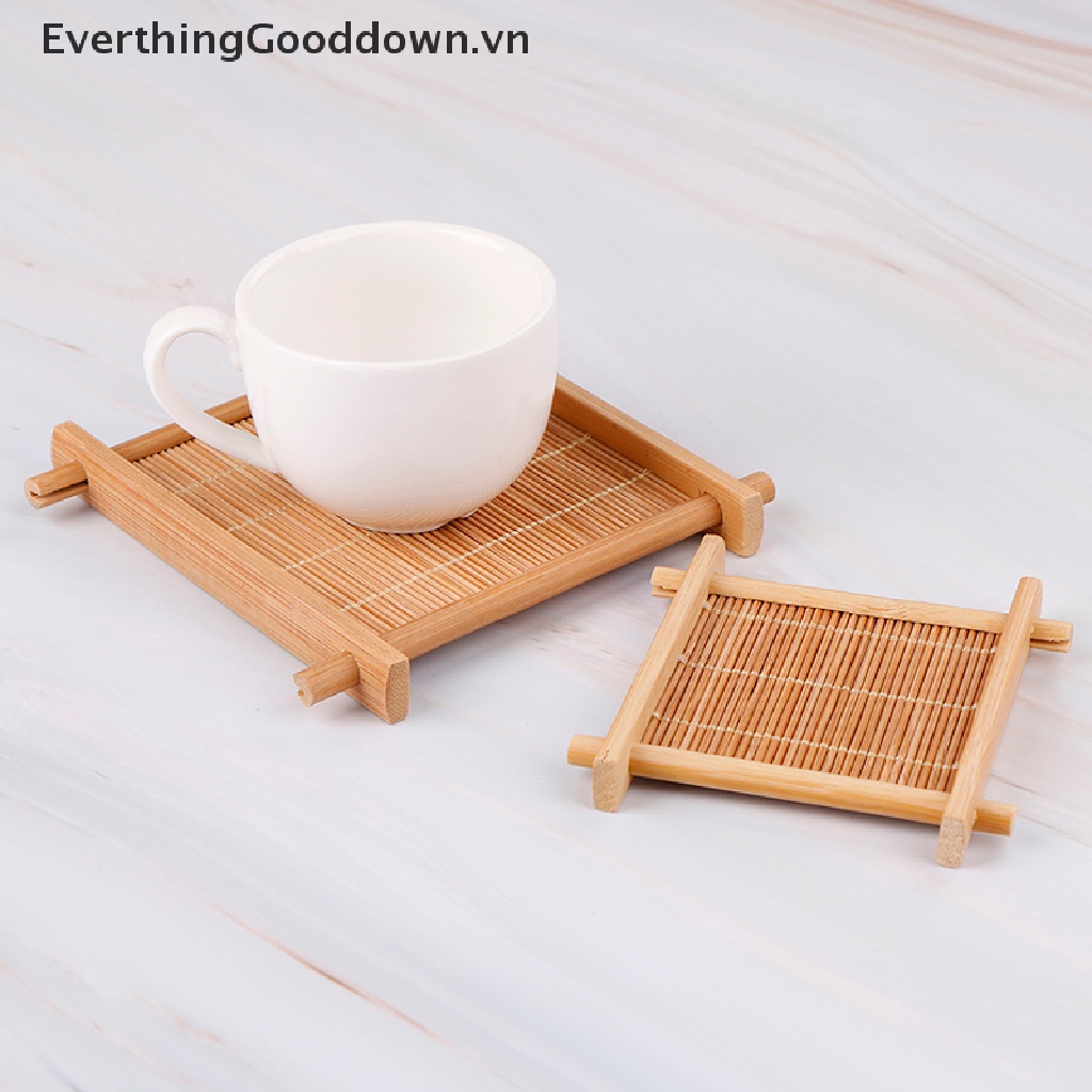 Everthinggood Phụ Kiện Đế Lót Cốc Trà Bằng Tre Trang Trí Nhà Bếp