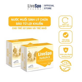 Combo 2 hộp nước muối sinh lý xịt bào tử lợi khuẩn LiveSpo Navax Kids - Dành cho trẻ sơ sinh và trẻ em 5 ống x 5ml