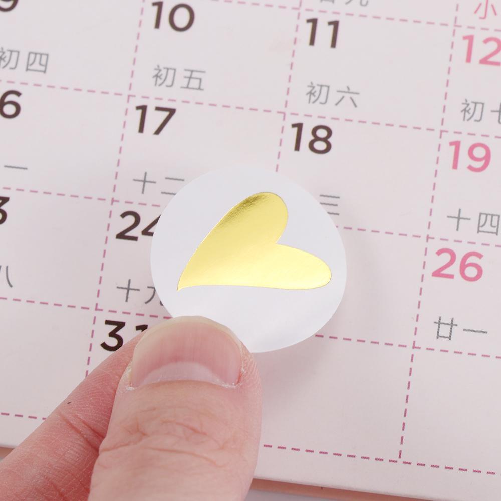 Set 80 / 160 Sticker Màu Đồng Hình Trái Tim Dán Thủ Công