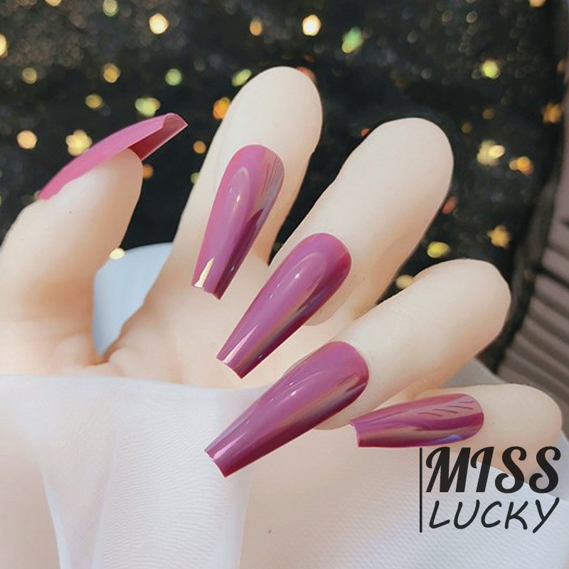 Set 24 Móng Tay Giả Màu Sáng Thời Trang Cho Nữ