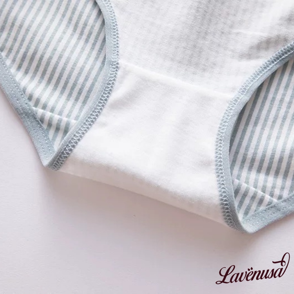 Quần lót nữ kháng khuẩn Cotton kẻ sọc thoáng khí cao cấp LAVENUSA QL34