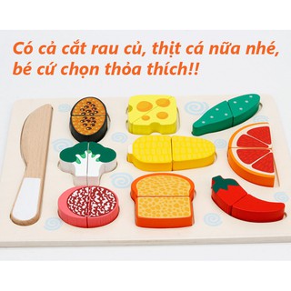 Đồ chơi cắt trái cây bằng gỗ cho bé