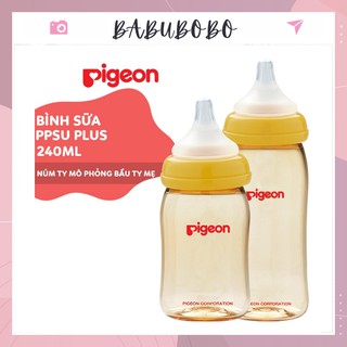 Bình Sữa Pigeon Softouch Cổ Rộng PPSU Cho Bé Dung Tích 160ml và 240ml