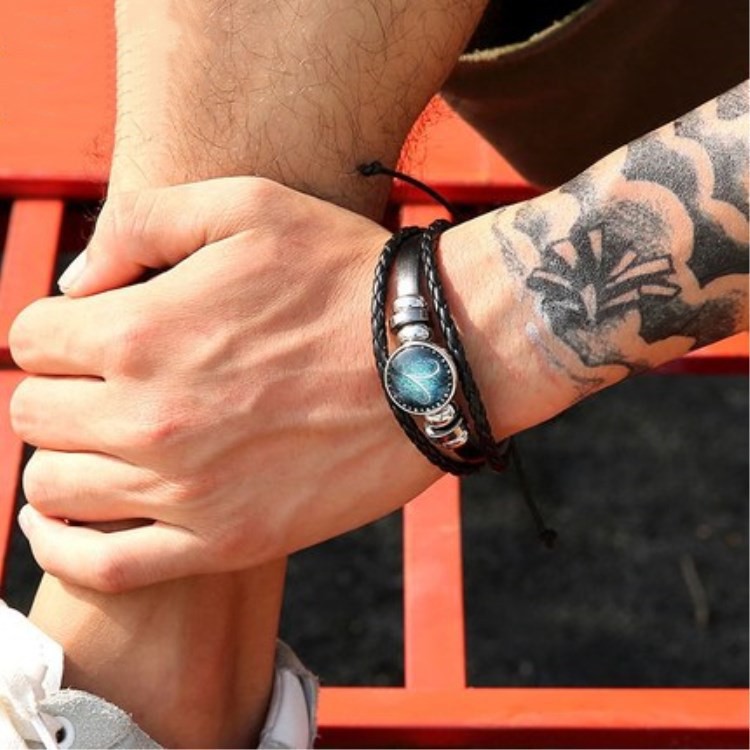 Vòng Tay CRRJU 006 Thiết Kế Kiểu Dây Bện Thời Trang Hàn Quốc Cho Nam Nữ