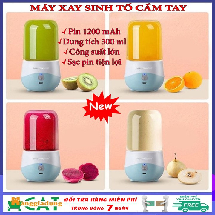 Máy xay sinh tố cầm tay HONGUO 300ml Sử dụng Pin sạc ( Tỏng kho Miền Bắc)