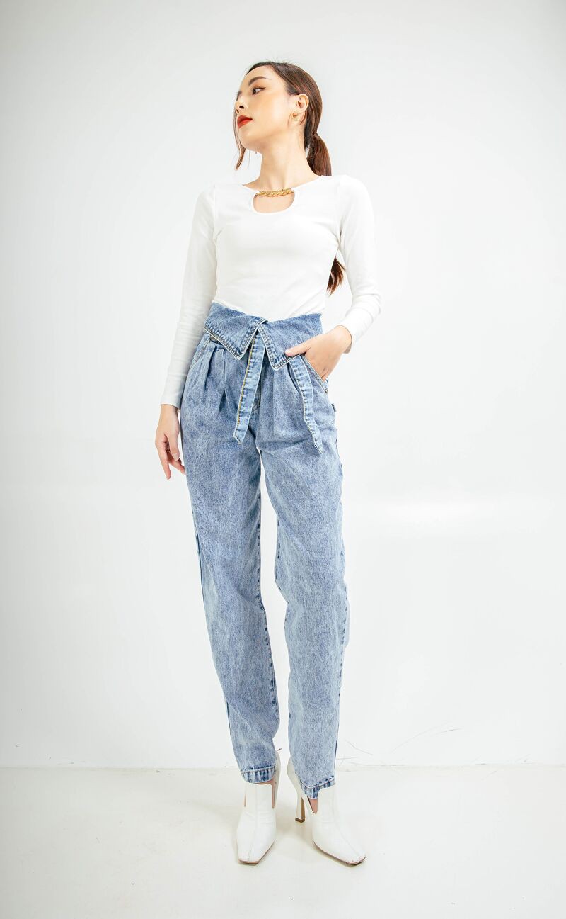 CCHAT Quần jeans baggy cạp vát | BigBuy360 - bigbuy360.vn