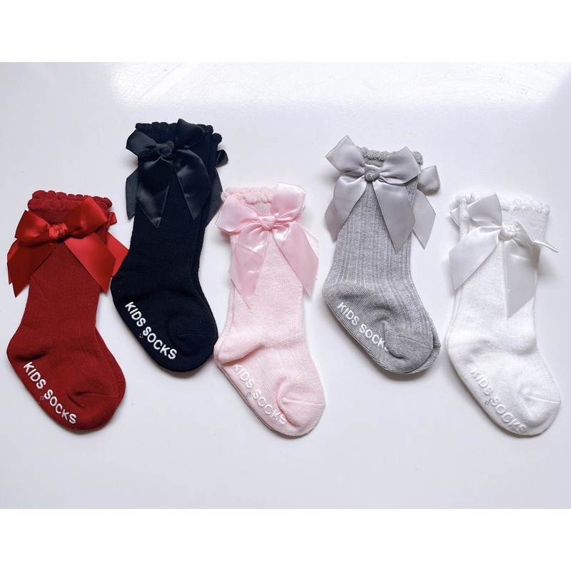 Tất Nơ cổ dài xinh xắn chống trơn trượt cho bé 0-1 tuổi (được chọn màu) - T17