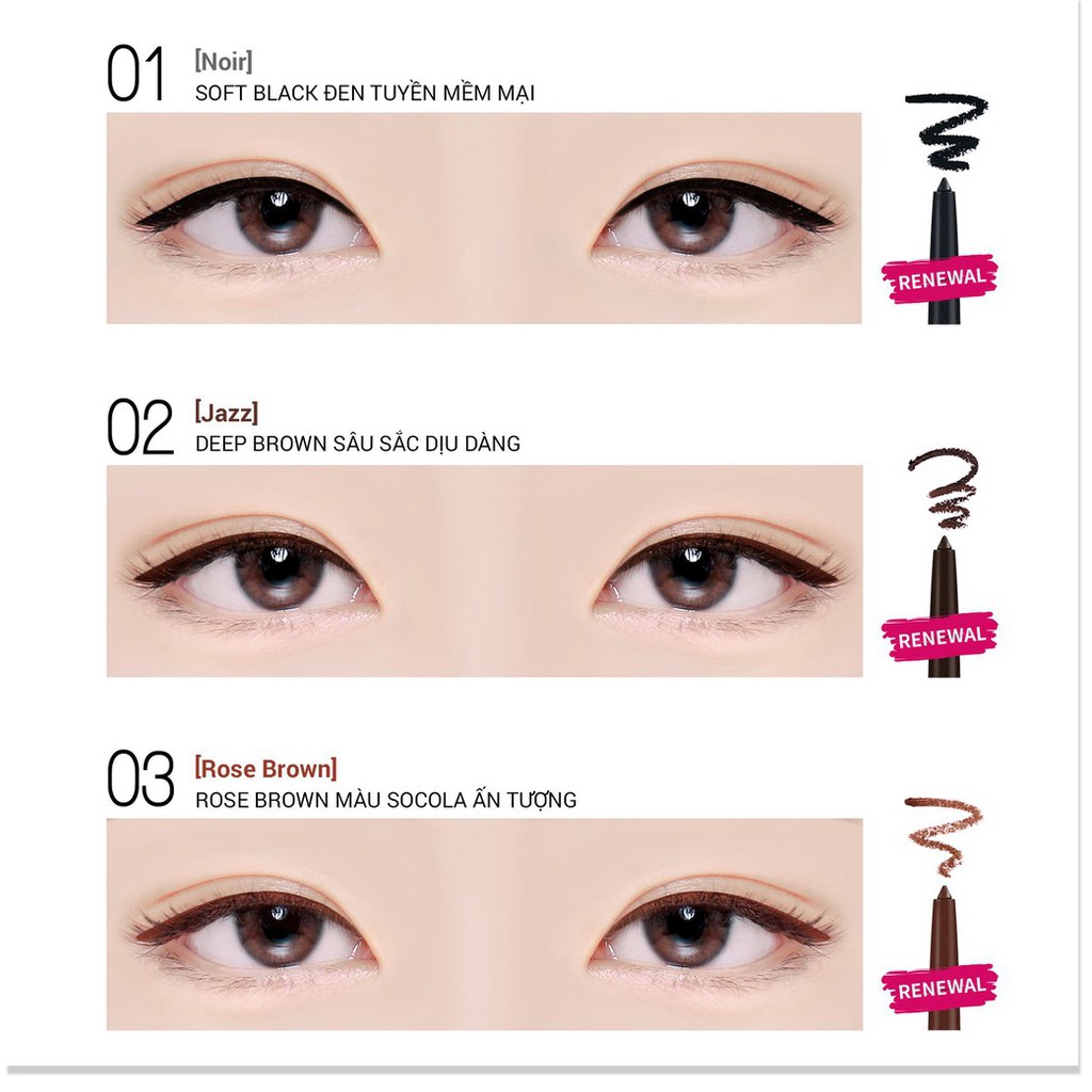 [Mã giảm giá] Gel kẻ mắt Bbia Last Auto Gel Eyeliner 0.3g (10 màu)