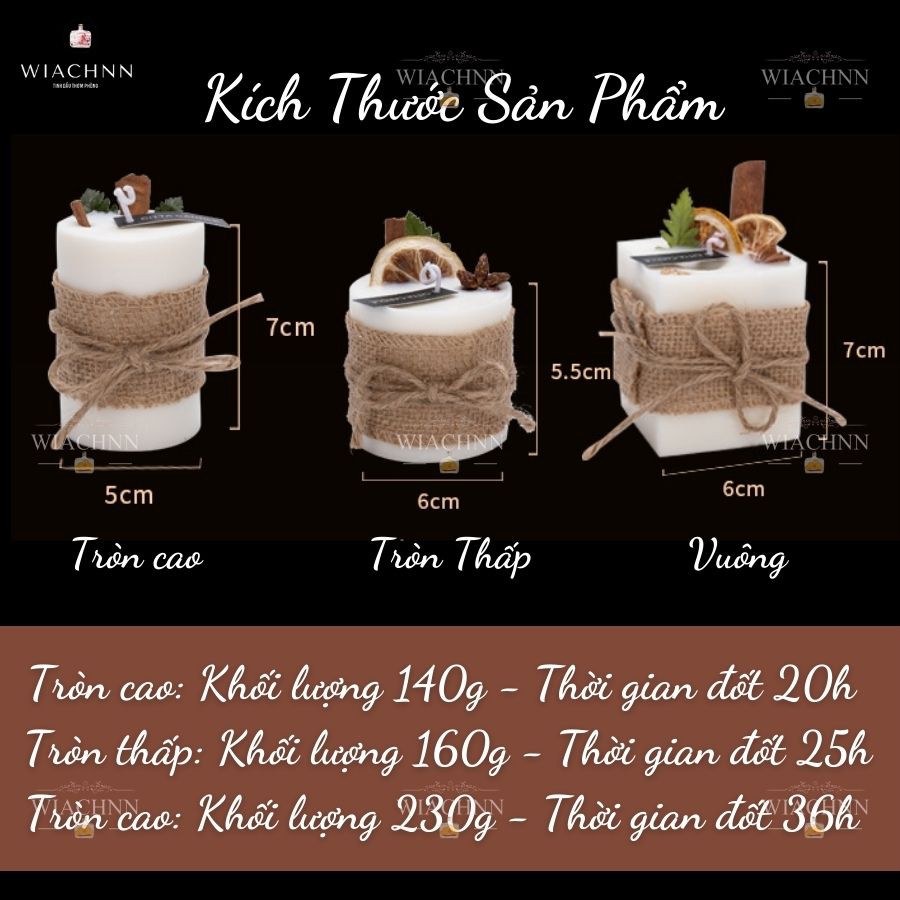 Nến Thơm Tinh dầu Thiên Nhiên Không Khói Hương Thơm Thư Giãn Trang Trí Nhà Cửa