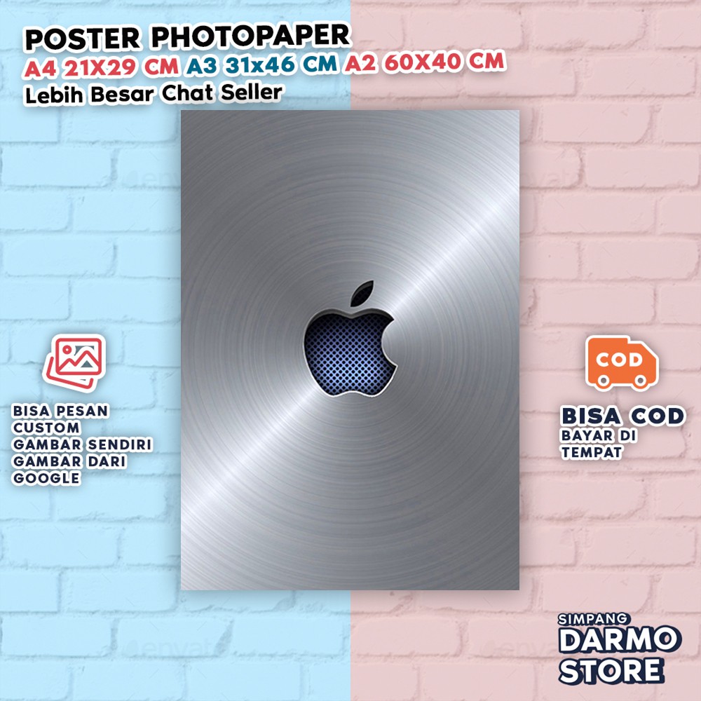 Áp Phích Logo Apple Treo Tường Trưng Bày Thiết Kế Độc Đáo Hỗ Trợ Thịnh Hành Ipon I pon I pon I pon I phone Điện Thoại Apple
