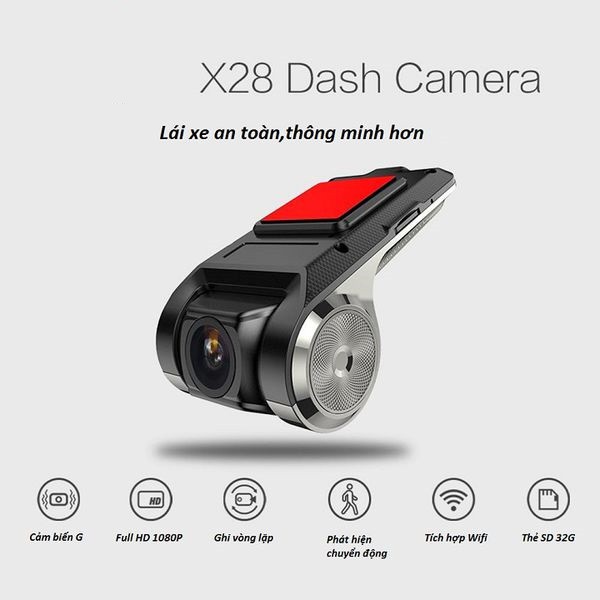 Camera hành trình X28, cam trước ô tô dùng cho màn hình android, Cam hành trình tích hợp DVD android ô tô, lắp camera ô