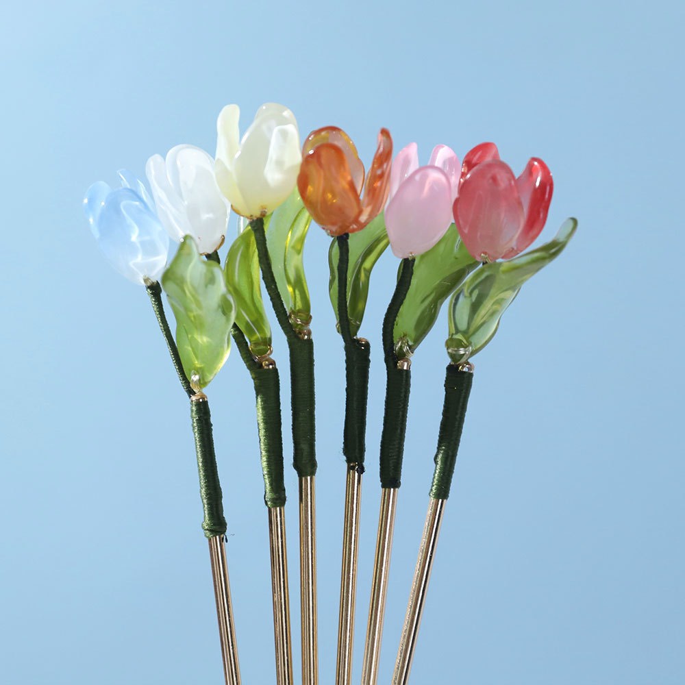 Trâm Cài Tóc Triệu Lộ Tư 1 Bông Tulip Chất Liệu Kim Loại sang chảnh nữ tính phong cách hàn quốc