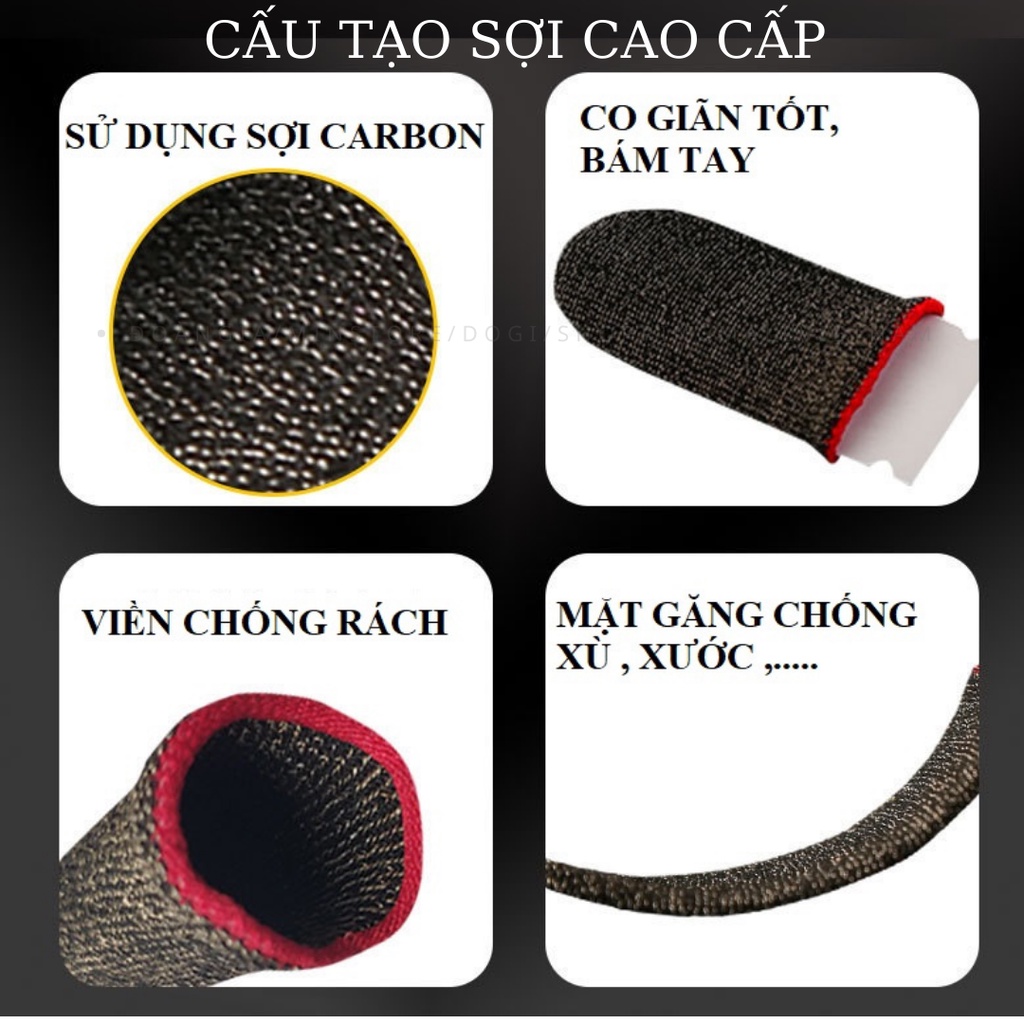 Găng tay chơi game DOGITEK Chống Mồ Hôi, Siêu Nhạy, Co Giãn Cực Tốt, Bao Tay Chơi Game Pubg, Liên Quân, leo rank