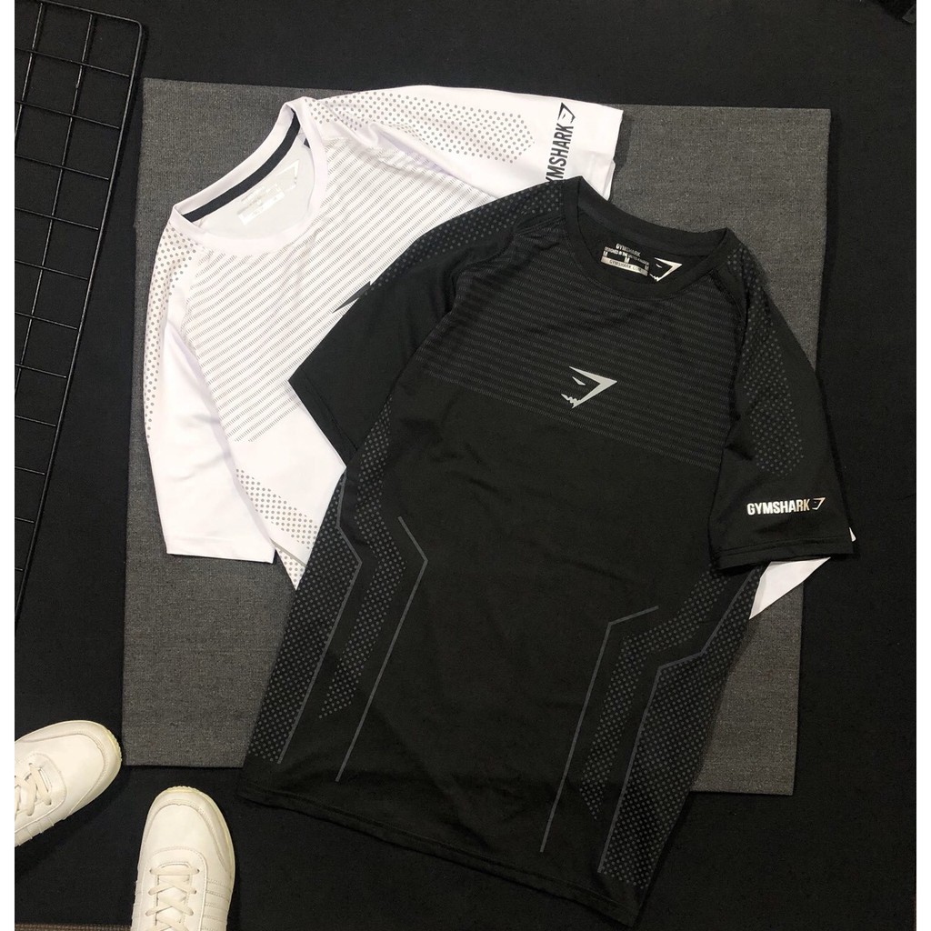 Áo thun thể thao nam tập gym logo cá mập cực đẹp AHQ195
