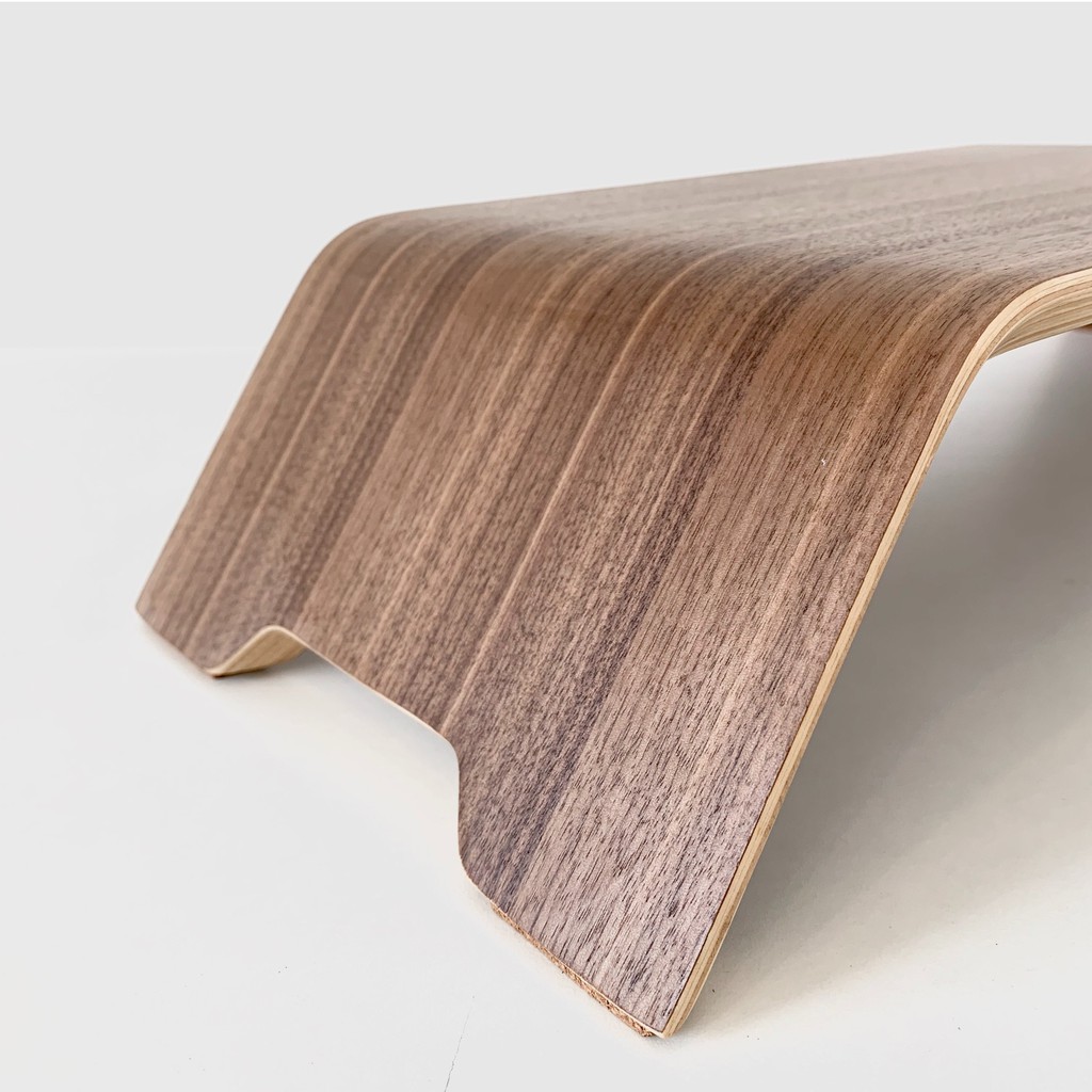 Kệ màn hình máy tính gỗ uốn cong Imac Stand - Veneer Walnut (Bản cao cấp)