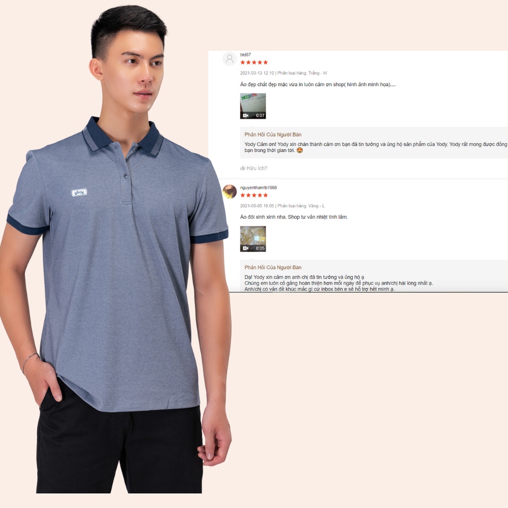 Áo Thun Polo Nam Yody Chính Hãng, Áo Phông Mắt Chim Cotton Cộc Tay Cổ Bẻ Thấm Tốt, Không Nhăn  APM3299