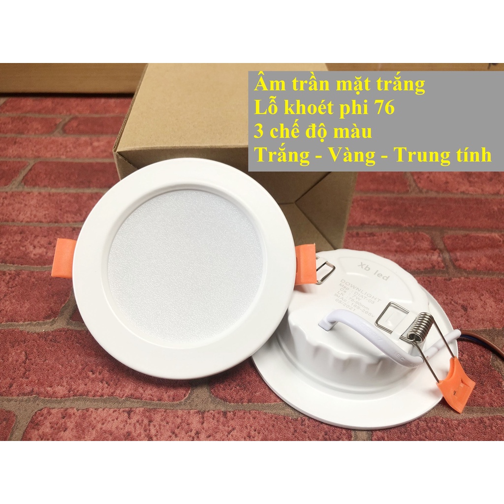 Đèn Led trần 3 chế độ màu dùng thay thế cho các đèn thế hệ cũ chĩnh hãng CREALED, dùng cho lỗ khoét từ 75 --90mm