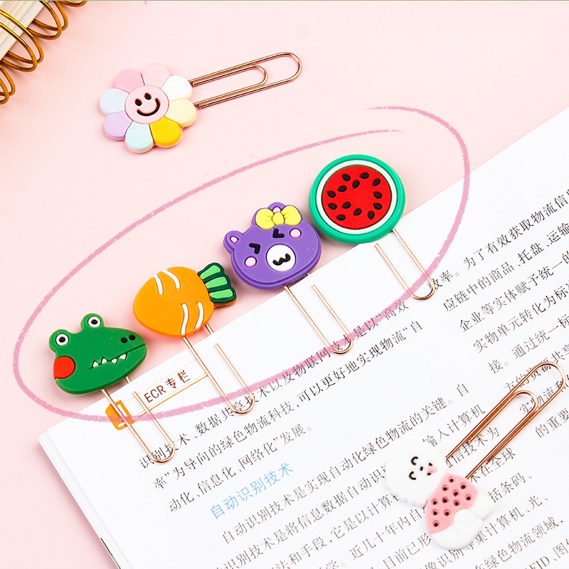 1 Kẹp Giấy Kim Loại Họa Tiết Dễ Thương
