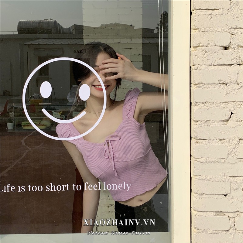 Áo Croptop Xiaozhainv Dệt Kim Kiểu Hàn Quốc Gợi Cảm 5 Màu Lựa Chọn Cho Nữ | BigBuy360 - bigbuy360.vn