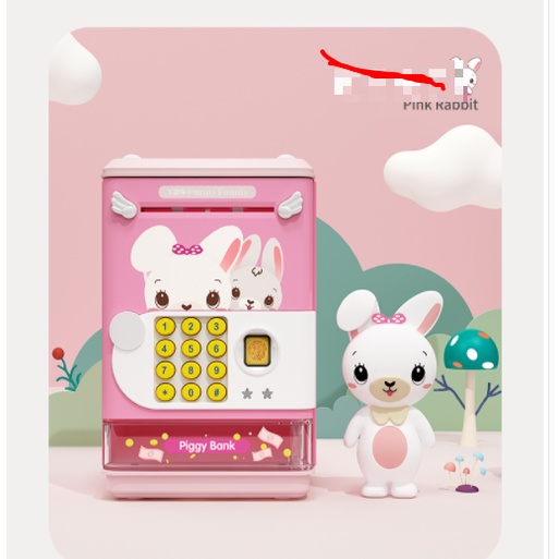 [Hàng Sẵn] Két S.ắt Đựng Tiền Cho Bé Đồ Chơi Thông Minh Mô Phỏng như trụ ATM rút tiền tự động bằng dấu vân tay.