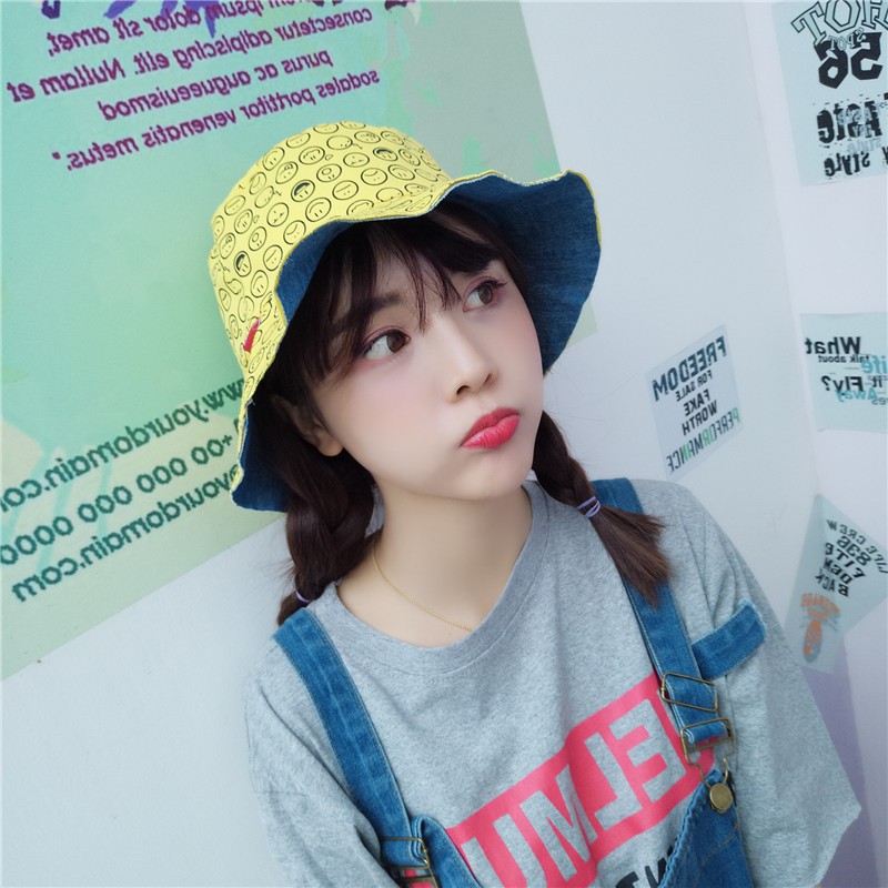 Nón Bucket Hai Mặt Smile Mặt Cười - Mũ Bucket 2 Mặt Dễ Thương
