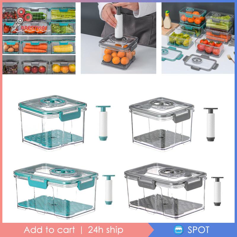 1 [Prettyia1] Hộp Nhựa Hút Chân Không Đựng Thực Phẩm Hình Chữ Nhật