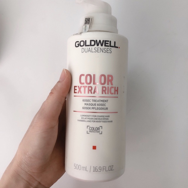 [Chính hãng] [Siêu rẻ] Mặt nạ giữ màu tóc nhuộm Goldwell Dual Senses Color Extra Rich 60 Second Treatment 500ml