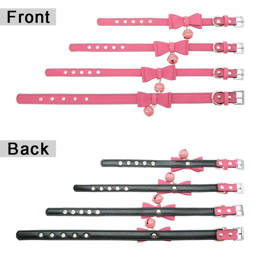 Vòng Cổ Bằng Da Đính Nơ Xinh Xắn Cho Thú Cưng