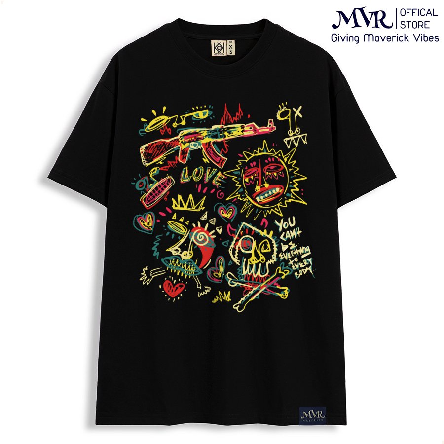 Áo thun nam nữ phong cách hài hước vui nhộn mặt trời MVR size rộng tee Mỹ BB4211