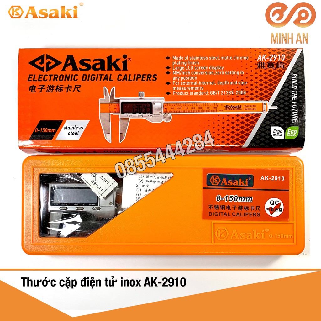 Thước cặp điện tử inox ASAKI AK-2910
