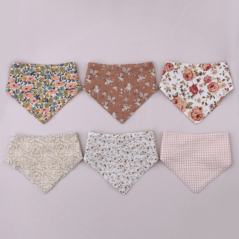 Yếm Ăn Cotton Mềm Mại Thấm Hút Mồ Hôi Hai Mặt Dành Cho Em Bé