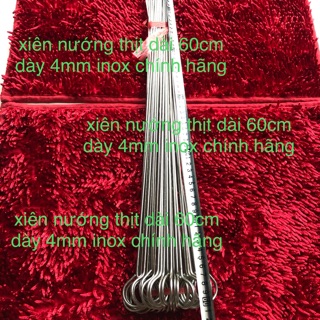 Xiên nướng thịt inox dài 60cm dày 4mm