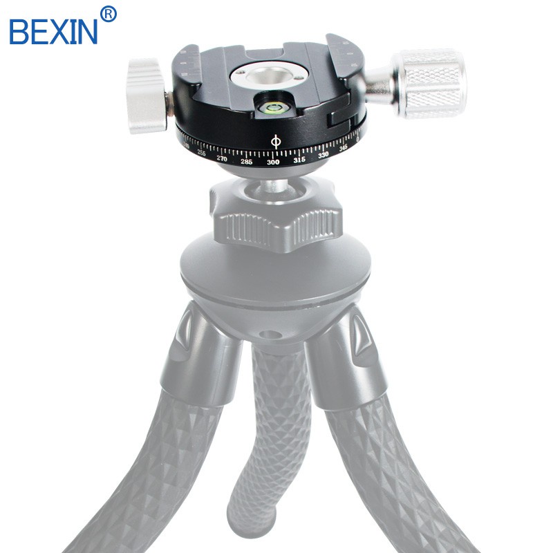 BEXIN QJ07 Quick Release Clamp Camera Mount Clip Tripod Plate Adapter 360 Rotate Panoramic Clamp For DSLR Camera