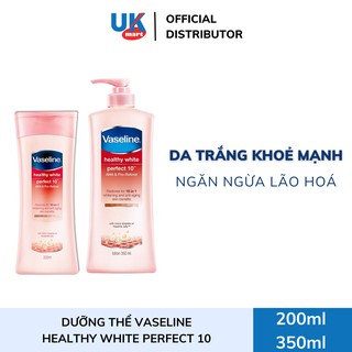 Sữa Dưỡng Thể Trắng Da Ngăn Ngừa Lão Hóa Vaseline Healthy White Perfect 10 AHA & Pro-Retinol 200~350ml
