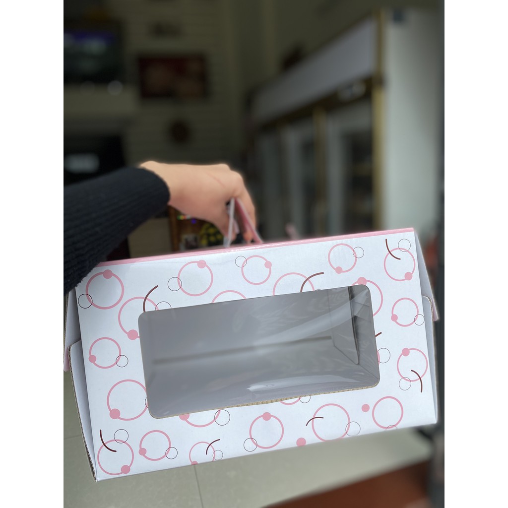 Combo 10 hộp vuông sinh nhật xách tay 28*28*18cm kèm đế - Phụ kiện trang trí bánh kem bánh sinh nhật HUY HOÀNG