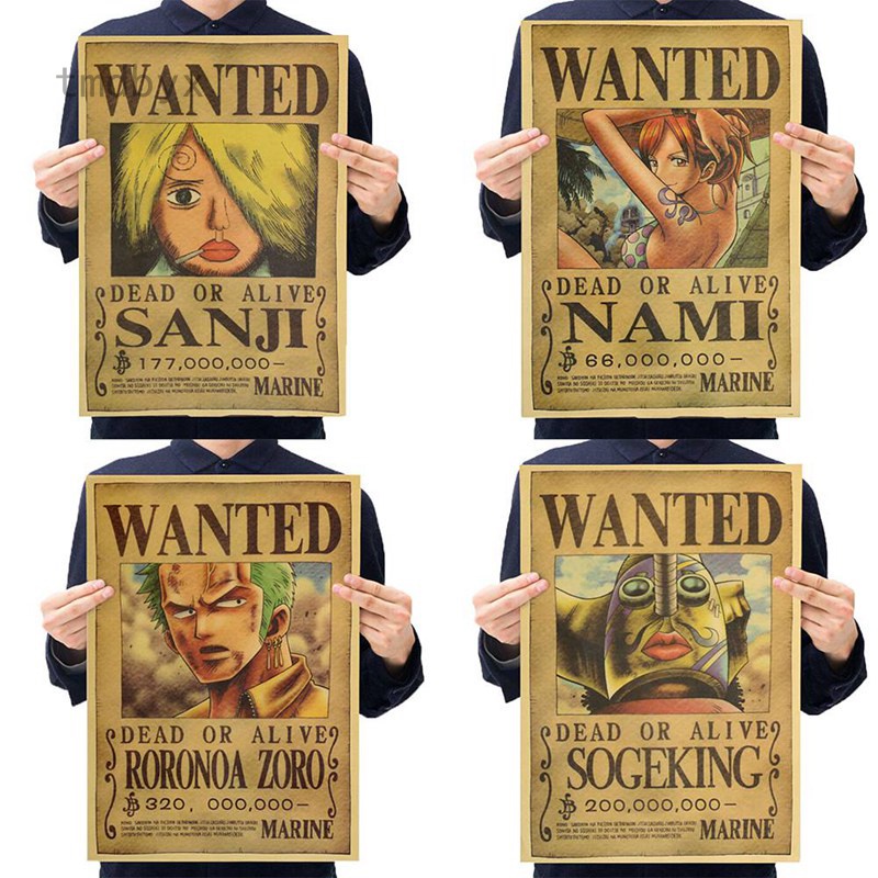 Poster phim hoạt hình One Piece phong cách retro