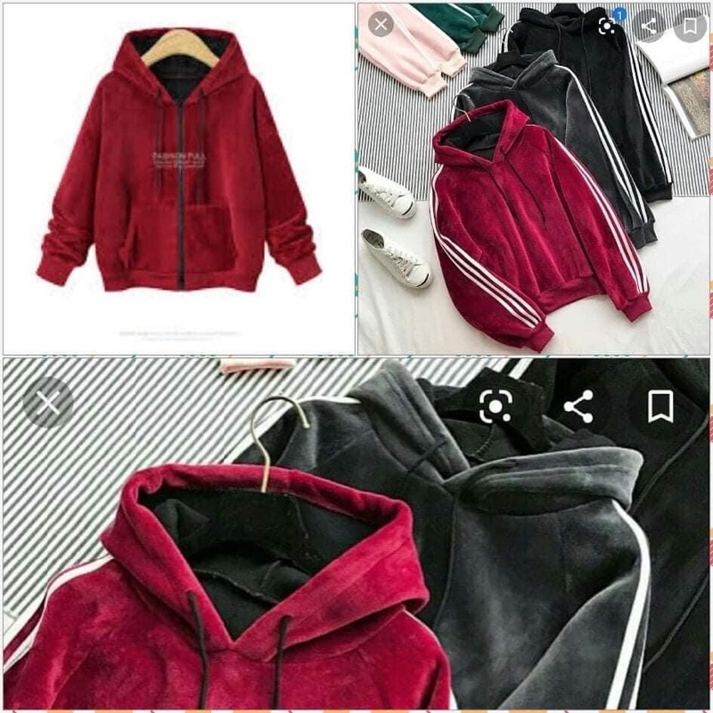 áo nỉ nhung dài tay có mũ Unisex (2han 99%) | BigBuy360 - bigbuy360.vn