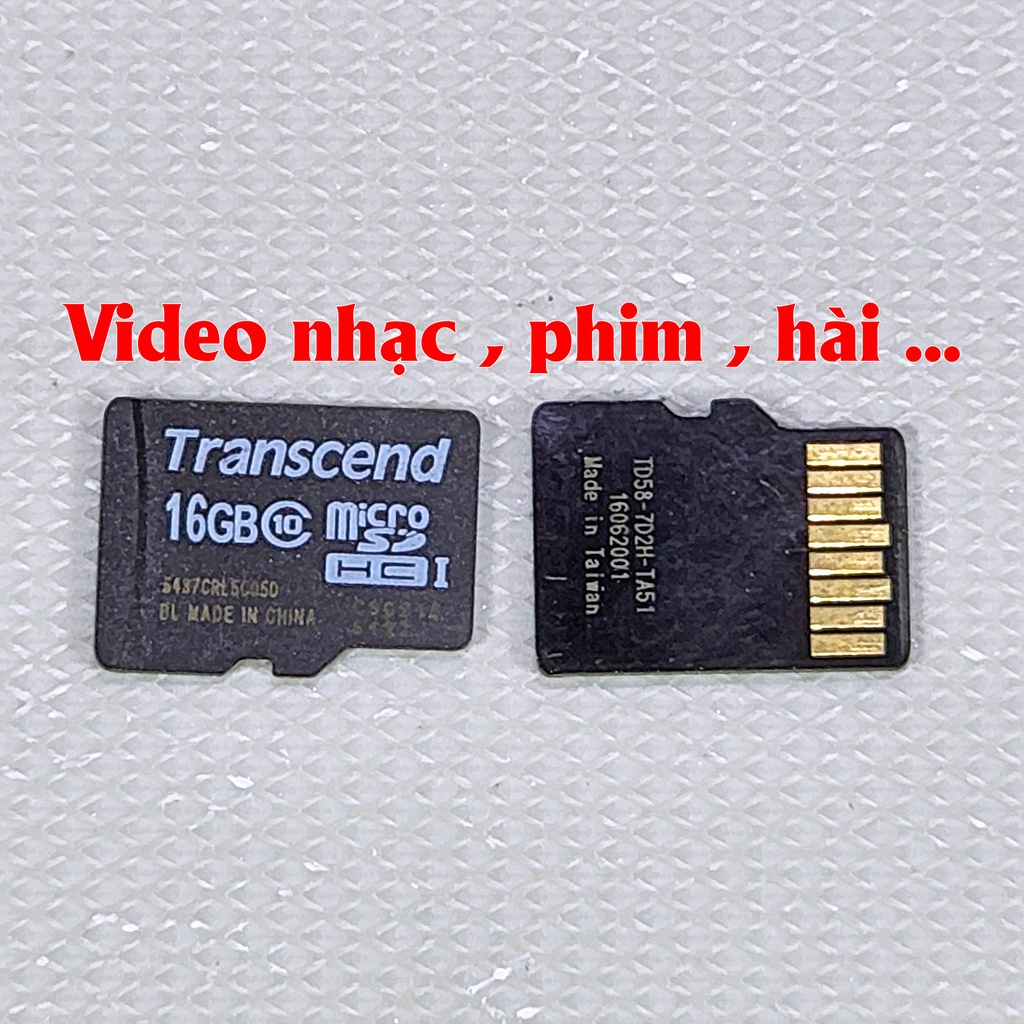 Thẻ nhớ micro sd zin bóc máy 1gb, 2gb, 4gb, 8gb, 16gb, 32gb. Đã cài sẵng nhạc mp3. Video 3gb, mp4.