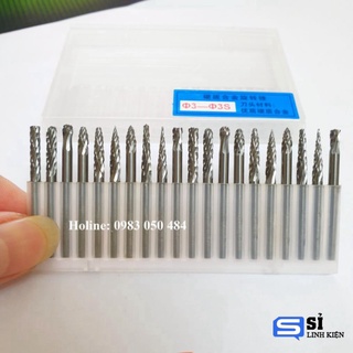 Mũi mài khắc kim loại tổng hợp 3x3mm bộ 20 mũi - mũi mài đa năng