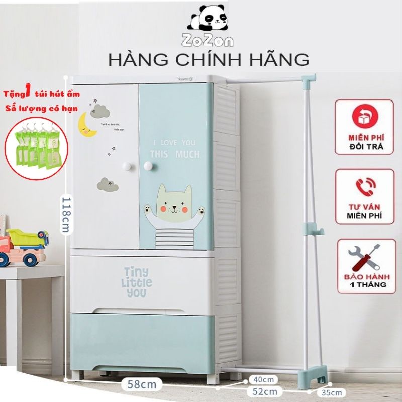 Tủ nhựa để quần áo cho bé Zozon , tủ đựng đồ chơi , mỹ phẩm mini cho em bé