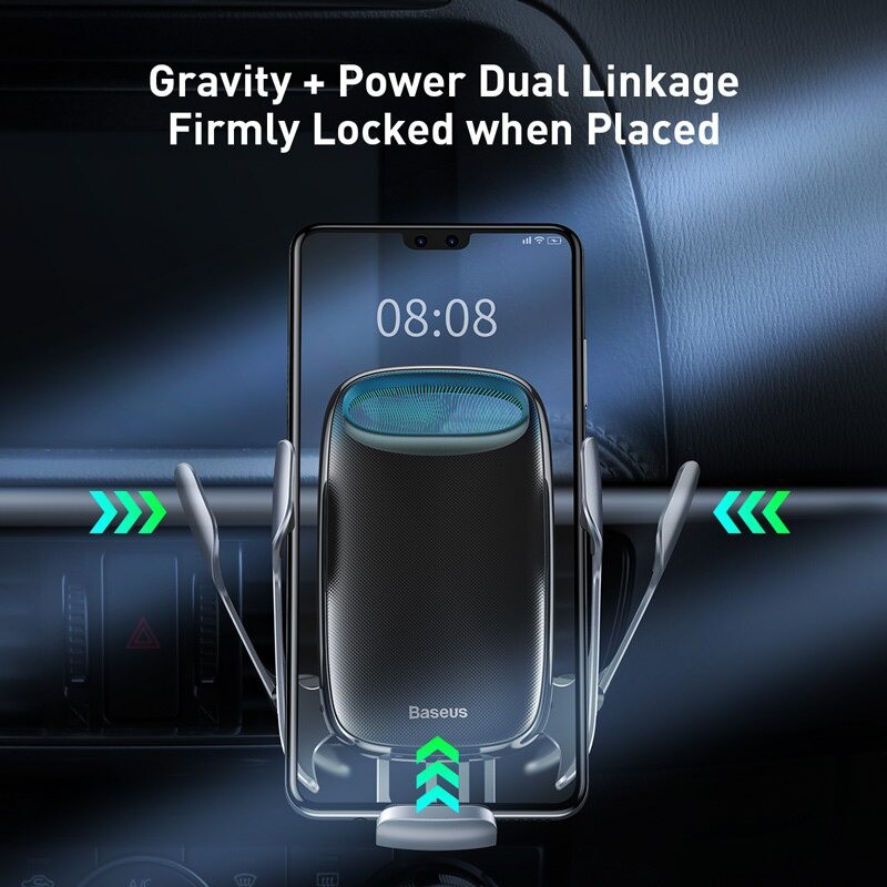 Đế Sạc Điện Thoại Không Dây Baseus 15W Qi QC 3.0 Gắn Bộ Điều Hòa Xe Ô tô Cho iPhone Samsung - TopLink