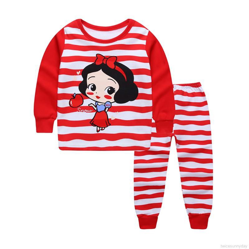 Bộ đồ ngủ dài in hoạt hình dễ thương cho bé