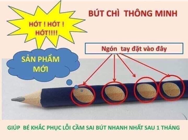 30 Bút chì thanh đậm 2B có rãnh định vị cho bé(sẵn sll)