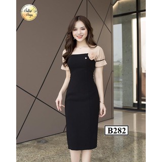 [FREESHIP] Váy đầm body B282 Đen BUTINO SHOP thời trang nữ hàng thiết kế Cao Cấp