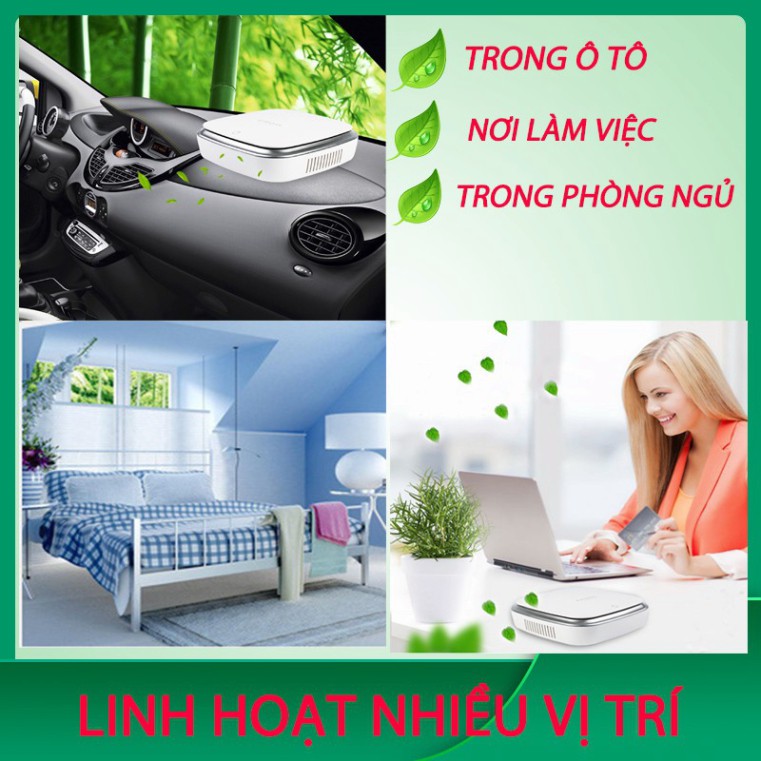 [GIÁ SỐC] Máy Lọc Không Khí, Máy Lọc Không Khí Ô Tô - Chống Say Xe, Lọc Bỏ khói Và Bụi Mịn PM2.5, Tạo Ion Khử Mùi Hôi MU