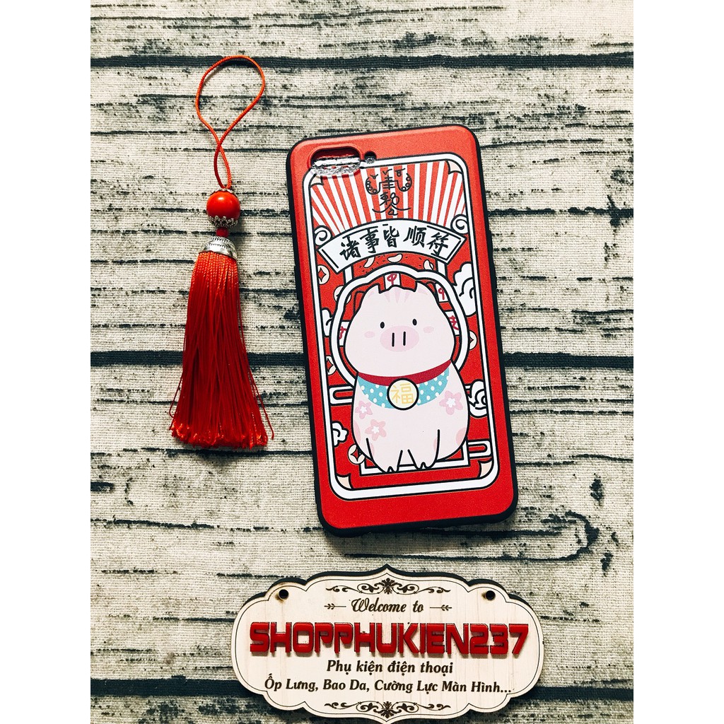 [Freeship toàn quốc từ 50k] ỐP LƯNG TẾT OPPO A3S , A5 ỐP DẺO HÌNH CHÚ HEO KÈM LỤC LẠC