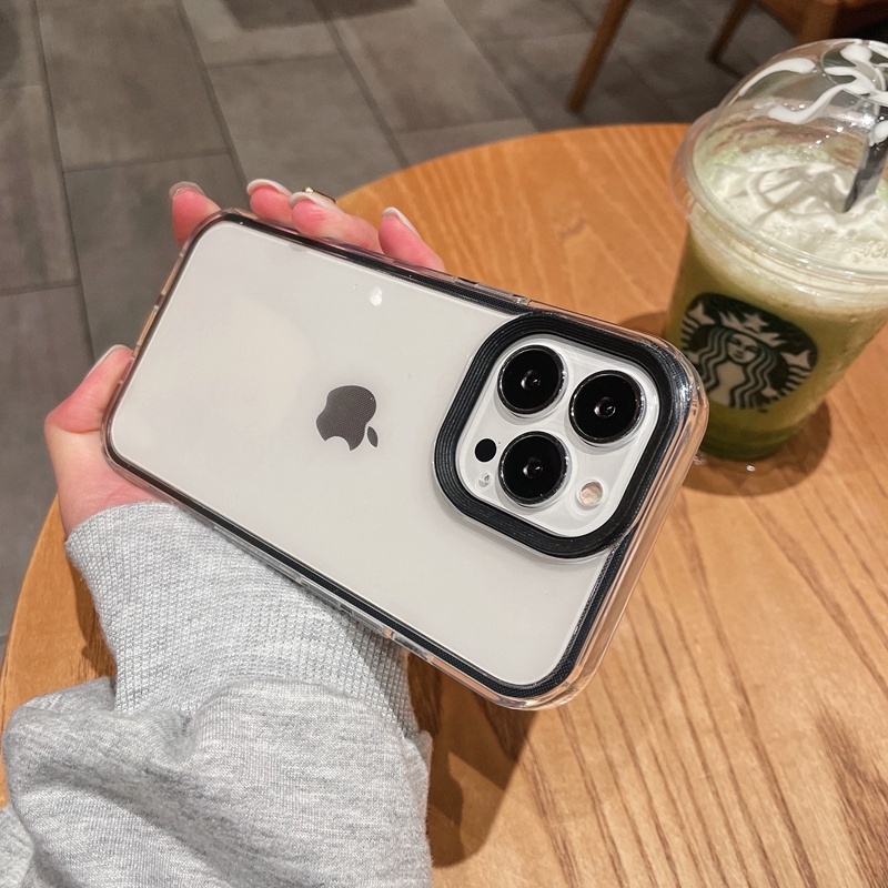 Ốp Điện Thoại Trong Suốt Chống Sốc Màu Kẹo Cho iPhone 11 12 13 Pro Max